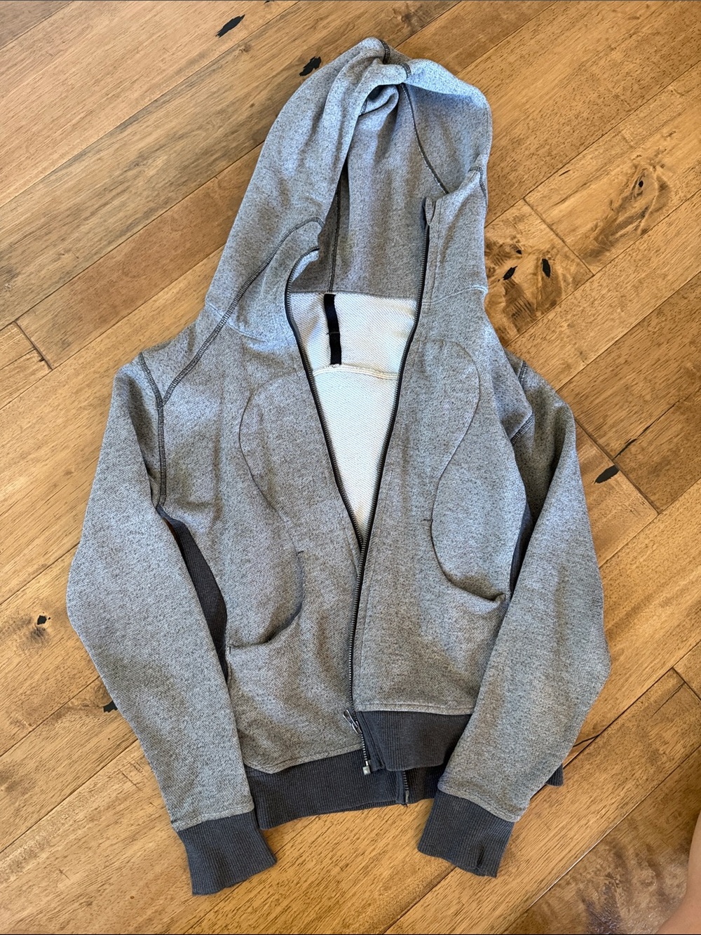 lululemon athletica Heather Gray Hooded Zip Jacket